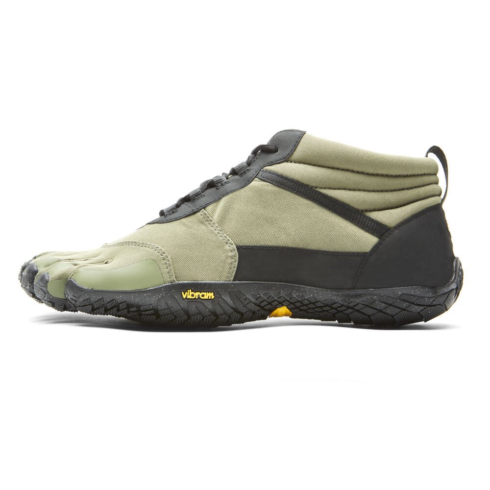 Vibram Five Fingers Mens V-Trek Insulated - Barefoot Shoes Olive - SER265401